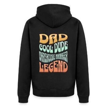 Dad Camp Manager - Unisex Premium Organic Zip Hoodie - black - Back - Nico (187cm)