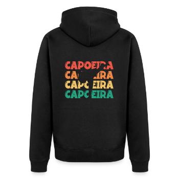 Texte Capoeira Rétro Ginga Capoeirista Danse - Veste à capuche bio Premium Unisexe - noir - Dos - Nico (187cm)