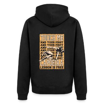 Touch Me et votre première leçon de capoeira est gratuite - Veste à capuche bio Premium Unisexe - noir - Dos - Nico (187cm)
