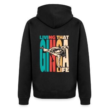 Vivre cette vie ginga Ginga Capoeirista Danse - Veste à capuche bio Premium Unisexe - noir - Dos - Nico (187cm)