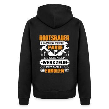 Boat builders don't take a break - Unisex Premium Organic Zip Hoodie - black - Back - Nico (187cm)