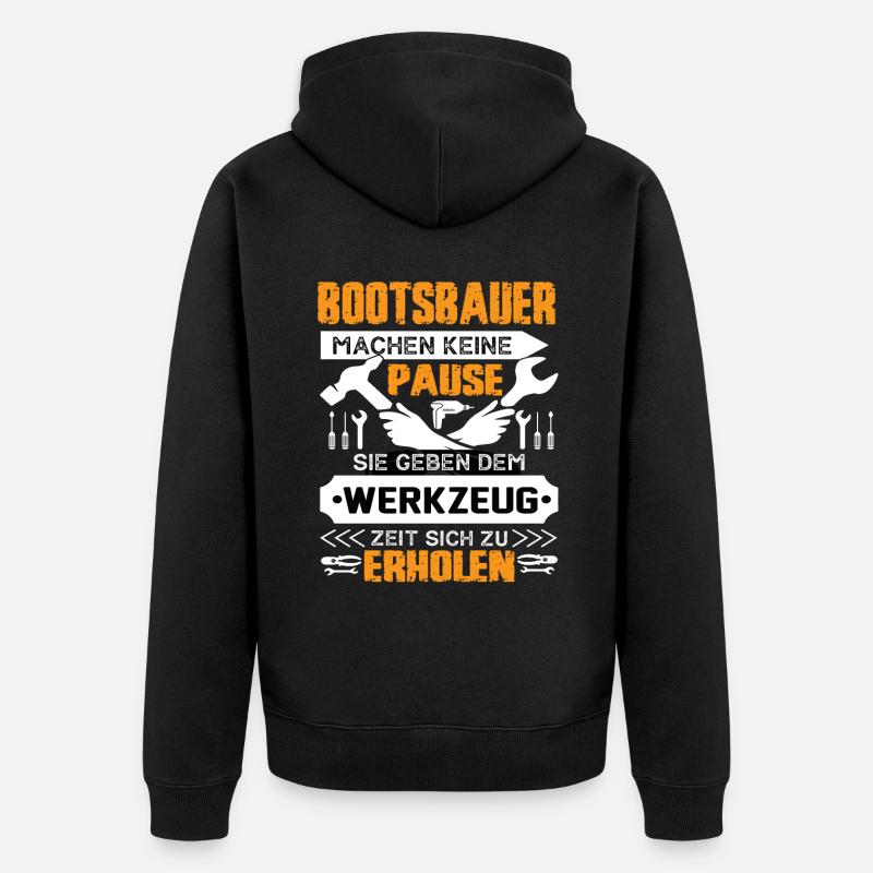 Bootesbauer Machen Keine Pause - Unisex Premium Bio Zip Hoodie - Schwarz