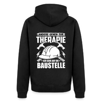Craft Craftsman Craftsman Humor Construction Site - Unisex Premium Organic Zip Hoodie - black - Back - Nico (187cm)