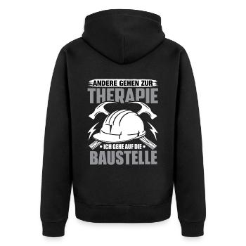Craft Craftsman Craftsman Humor Construction Site - Unisex Premium Organic Zip Hoodie - black - Back - Nico (187cm)