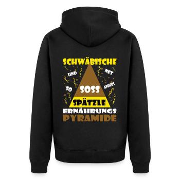 Swabian food pyramid - Unisex Premium Organic Zip Hoodie - black - Back - Nico (187cm)
