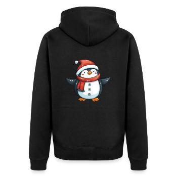 Pingouin Bonhomme de neige Pingouin de Noël mignon - Veste à capuche bio Premium Unisexe - noir - Dos - Nico (187cm)