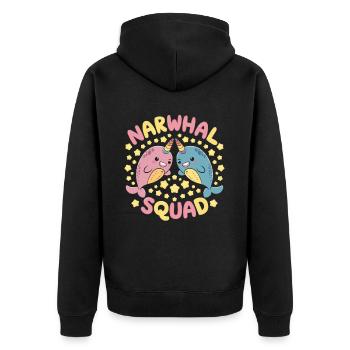 Amoureux du narval Licorne de l’animal marin Narval - Veste à capuche bio Premium Unisexe - noir - Dos - Nico (187cm)