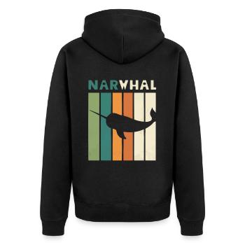 Amoureux du narval Licorne de l’animal marin Narval - Veste à capuche bio Premium Unisexe - noir - Dos - Nico (187cm)