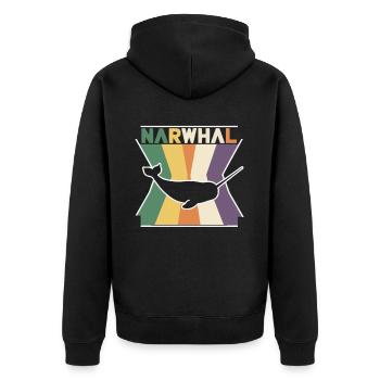 Amoureux du narval Licorne de l’animal marin Narval - Veste à capuche bio Premium Unisexe - noir - Dos - Nico (187cm)