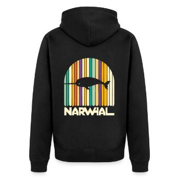 Amoureux du narval Licorne de l’animal marin Narval - Veste à capuche bio Premium Unisexe - noir - Dos - Nico (187cm)