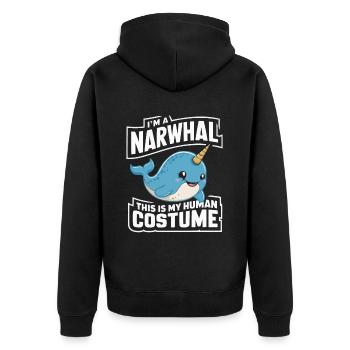 Amoureux du narval Licorne de l’animal marin Narval - Veste à capuche bio Premium Unisexe - noir - Dos - Nico (187cm)