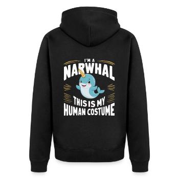 Amoureux du narval Licorne de l’animal marin Narval - Veste à capuche bio Premium Unisexe - noir - Dos - Nico (187cm)