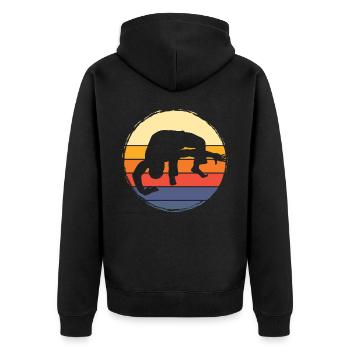 Capoeira - Unisex Premium Organic Zip Hoodie - black - Back - Nico (187cm)