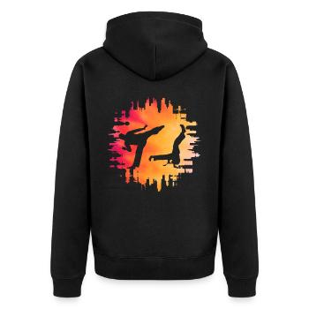 Capoeira - Veste à capuche bio Premium Unisexe - noir - Dos - Nico (187cm)