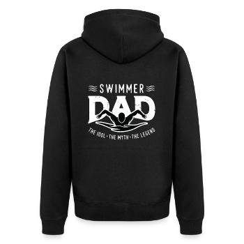 Nageur Papa L’idole Le mythe L’entraîneur de natation - Veste à capuche bio Premium Unisexe - noir - Dos - Nico (187cm)