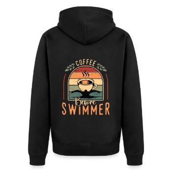 Swimmer Coffee Before aime le triathlon Coffee Lover - Veste à capuche bio Premium Unisexe - noir - Dos - Nico (187cm)