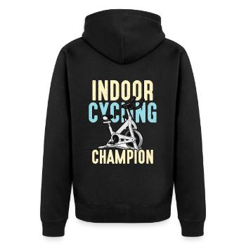 Cycliste champion de cyclisme en salle aime le vélo de course - Veste à capuche bio Premium Unisexe - noir - Dos - Nico (187cm)