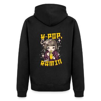 KPop Musique coréenne K-Pop Café et Ramin - Veste à capuche bio Premium Unisexe - noir - Dos - Nico (187cm)
