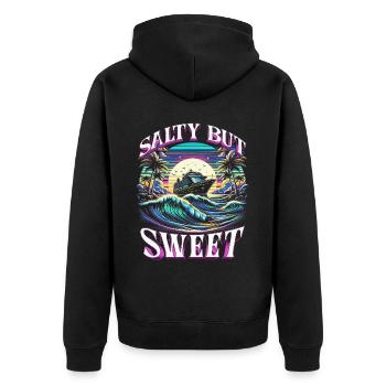 Cruise Cruiser Salty But Sweet - Unisex Premium Organic Zip Hoodie - black - Back - Nico (187cm)