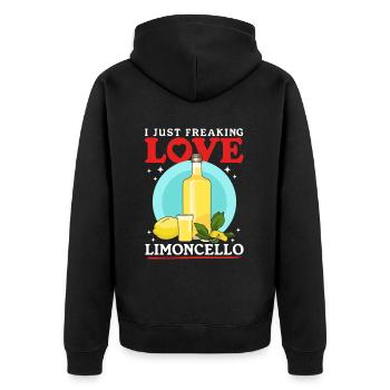 Limoncello Liqueur Citrons Cadeau - Veste à capuche bio Premium Unisexe - noir - Dos - Nico (187cm)