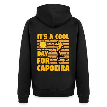 It's a cool day for capoeira - Unisex Premium Organic Zip Hoodie - black - Back - Nico (187cm)