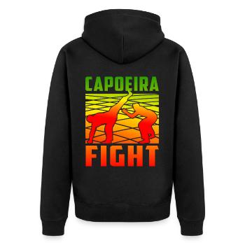 Combat de capoeira - Veste à capuche bio Premium Unisexe - noir - Dos - Nico (187cm)