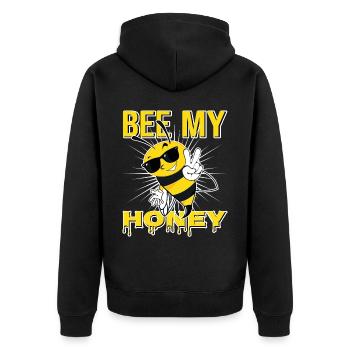 Be My Treasure Bee Love Beekeeper Honey - Unisex Premium Organic Zip Hoodie - black - Back - Nico (187cm)