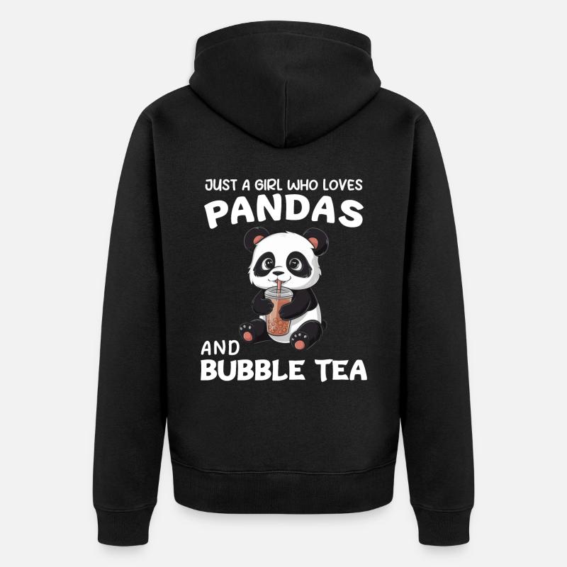Panda Panda Ours Drôle - Veste à capuche bio Premium Unisexe - noir