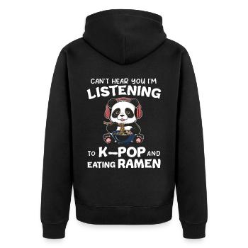 Panda Panda Bear Funny - Unisex Premium Organic Zip Hoodie - black - Back - Nico (187cm)