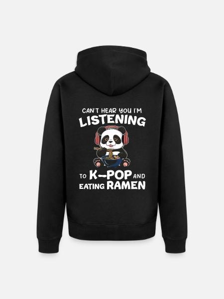 Panda Panda Bear Funny - Unisex Premium Organic Zip Hoodie - black