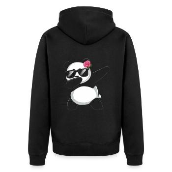 Panda Panda Bear Funny - Unisex Premium Organic Zip Hoodie - black - Back - Nico (187cm)