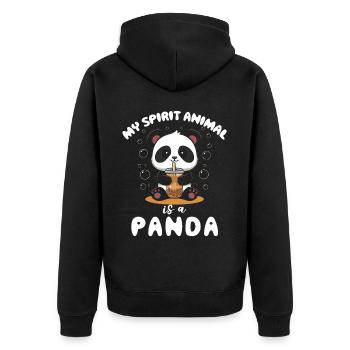 Panda Panda Bear Funny - Unisex Premium Organic Zip Hoodie - black - Back - Nico (187cm)