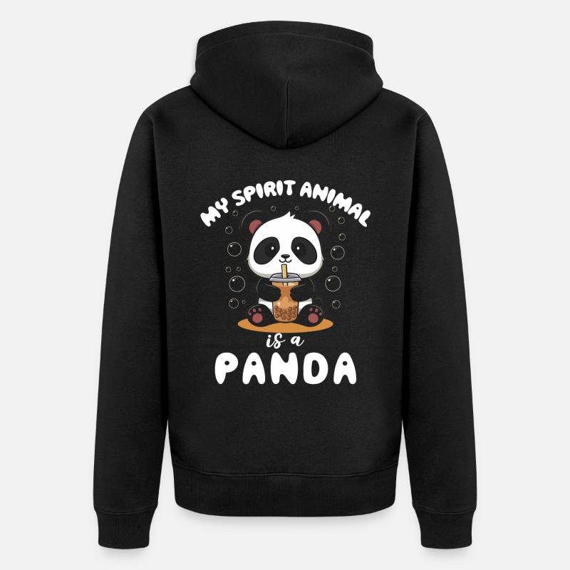 Panda Panda Ours Drôle - Veste à capuche bio Premium Unisexe - noir