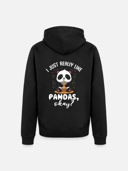 Panda Panda Bear Funny - Unisex Premium Organic Zip Hoodie - black
