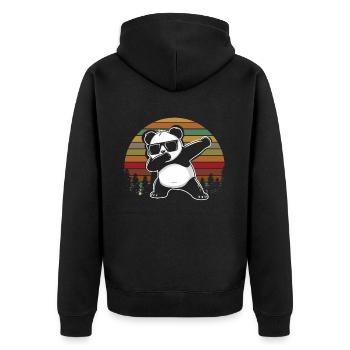 Panda Panda Bear Funny - Unisex Premium Organic Zip Hoodie - black - Back - Nico (187cm)