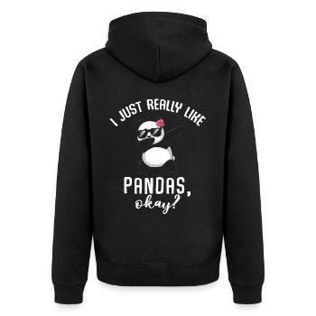 Panda Panda Bear Funny - Unisex Premium Organic Zip Hoodie - black - Back - Nico (187cm)