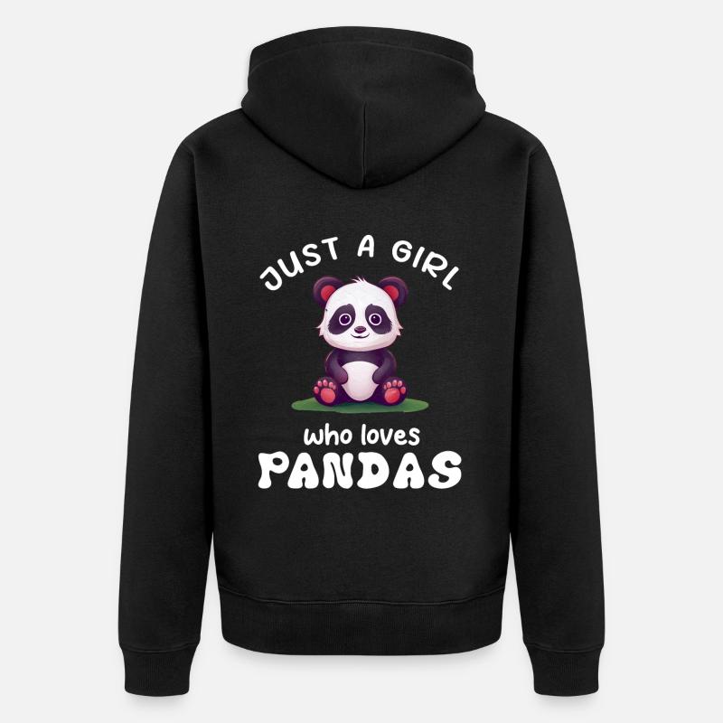 Panda Panda Ours Drôle - Veste à capuche bio Premium Unisexe - noir