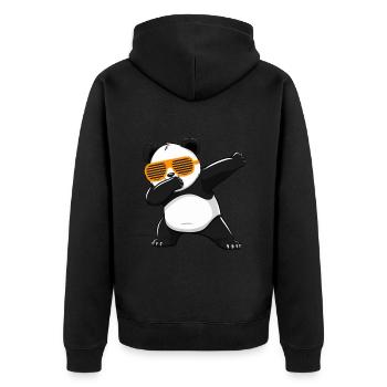Panda Panda Bear Funny - Unisex Premium Organic Zip Hoodie - black - Back - Nico (187cm)
