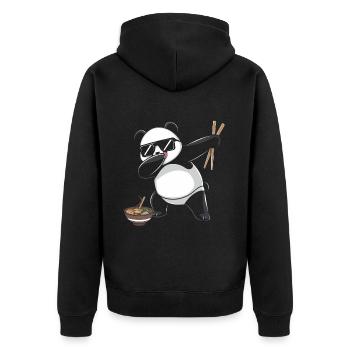 Panda Panda Bear Funny - Unisex Premium Organic Zip Hoodie - black - Back - Nico (187cm)