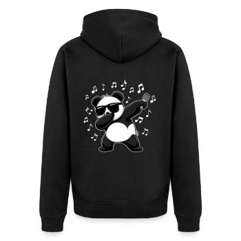 Panda Panda Bear Funny - Unisex Premium Organic Zip Hoodie - black - Back - Nico (187cm)