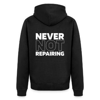 Car mechanic - Unisex Premium Organic Zip Hoodie - black - Back - Nico (187cm)