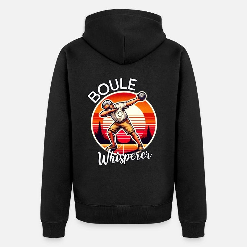 Boule Flüsterer - Unisex Premium Bio Zip Hoodie - Schwarz