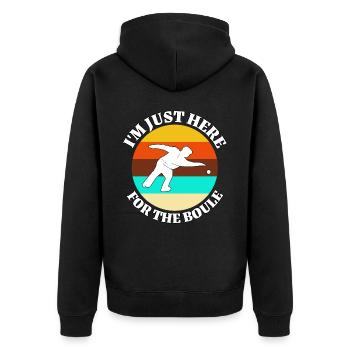 Boules - Unisex Premium Organic Zip Hoodie - black - Back - Nico (187cm)
