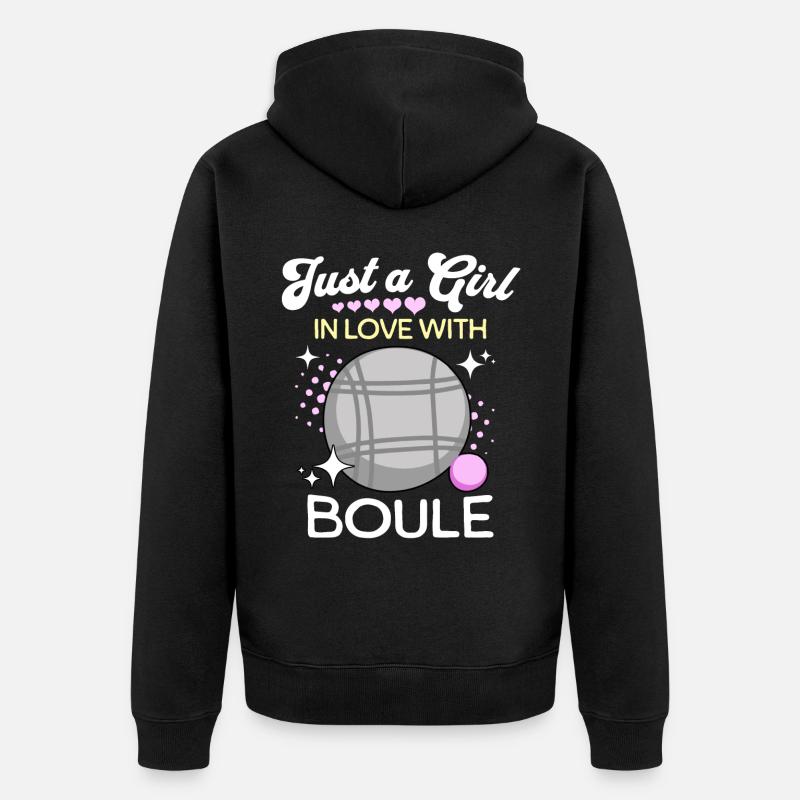 Boule Mädchen - Unisex Premium Bio Zip Hoodie - Schwarz