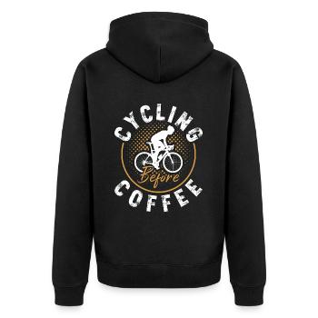 Faire du vélo avant le café Amateur de café en VTT - Veste à capuche bio Premium Unisexe - noir - Dos - Nico (187cm)