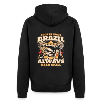 Sportarten aus Brasilien brauchen immer Geschicklichkeit Ginga-Tanz - Unisex Premium Bio Zip Hoodie - Schwarz - Hinten - Nico (187cm)