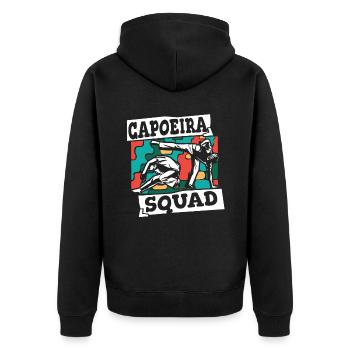 Danse de l’équipe de capoeira Ginga Capoeirista - Veste à capuche bio Premium Unisexe - noir - Dos - Nico (187cm)