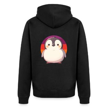 Pingouin Kawaii Pingouin mignon - Veste à capuche bio Premium Unisexe - noir - Dos - Nico (187cm)