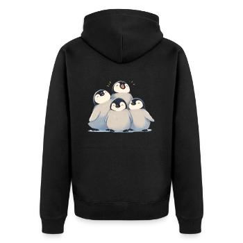 Penguin Babies Kawaii Penguin Cute - Unisex Premium Organic Zip Hoodie - black - Back - Nico (187cm)