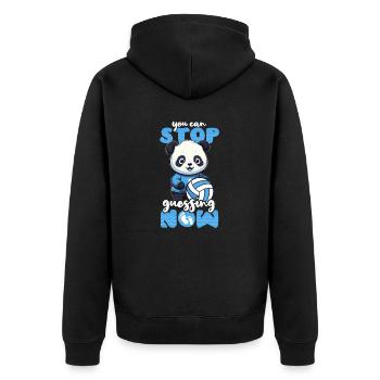 La grossesse de volley-ball peut arrêter de deviner maintenant Panda - Veste à capuche bio Premium Unisexe - noir - Dos - Nico (187cm)